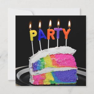 Rainbow Cake Verjaardagsfeestje Kaart