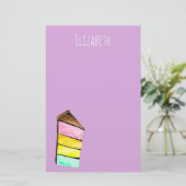 Rainbow Cake waterverf schattig Briefpapier (Staand voorkant)