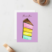Rainbow Cake waterverf schattig Notitiekaartje (Voorkant / Achterkant in situ)