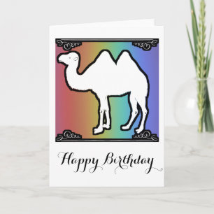 Rainbow Camel Verjaardag Kaart