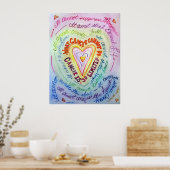 Rainbow Cancer Heart Poster Art Print (Keuken)