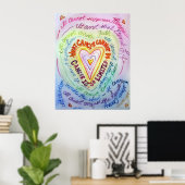 Rainbow Cancer Heart Poster Art Print (Thuiskantoor)