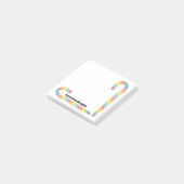 Rainbow Candy Cane Custom Tekst Kerstmis Post-it® Notes (Schuin)