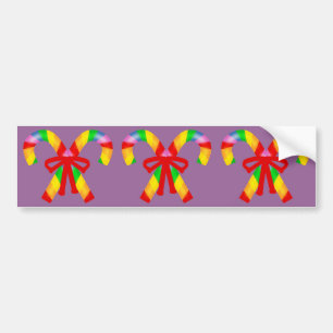 Rainbow Candy Canes Bumpersticker