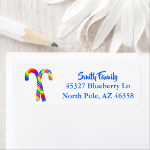 Rainbow Candy Canes Etiket