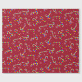 Rainbow Candy Canes kerst Cadeaupapier (Vlak)