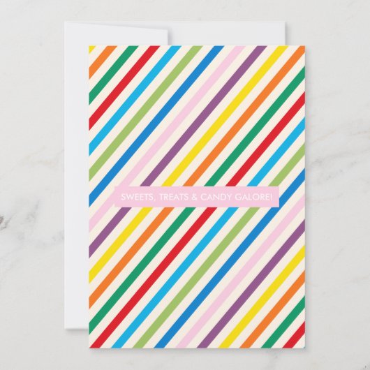 Rainbow Candy Invitation à la fête d'anniversaire (Dos)