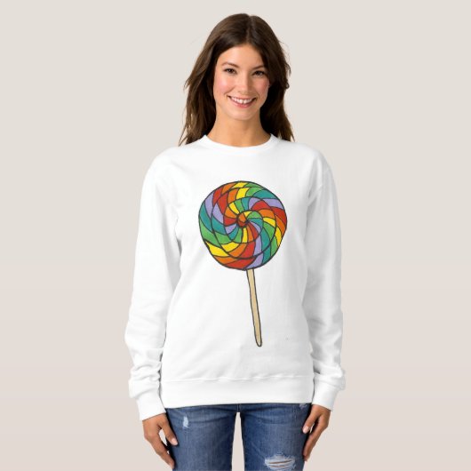Rainbow Candy LGBT Pride Lollipop Sweatshirt (Devant entier)