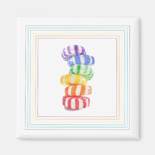 RAINBOW CANDY Magnet Carré (Devant)