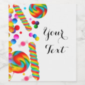Rainbow Candy Sweet Party Custom Wine Étiquettes (Étiquettes simples)