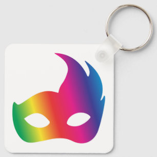 Rainbow Carnaval Mask Sleutelhanger