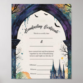 Rainbow Castle Garden Path Handfasting Certificaat Poster