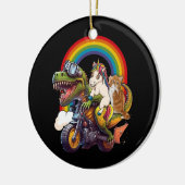 Rainbow Cat Eenhoorn Dinosaurus T Rex Kitten Lover Keramisch Ornament (Links)