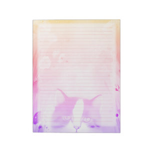 Rainbow Cat Lined Stationery - Roze Gereguleerde K Notitieblok