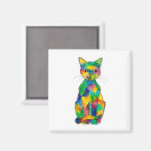 Rainbow Cat Magnet Magneet (Voorkant / Achterkant)