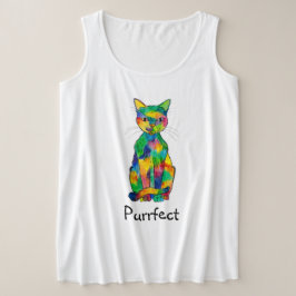Rainbow Cat Purrfect Plus Size T-Shirt