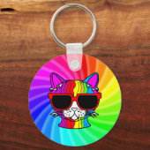 Rainbow Cat Twirl Sleutelhanger (Achterkant)