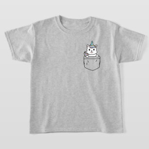 Rainbow Caticorn Pocket Kinder Basic T-shirt