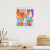 Rainbow Cats Minimalistische Muurkunst - Schattige Poster (Keuken)
