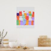 Rainbow Cats Minimalistische Muurkunst - Schattige Poster (Keuken)