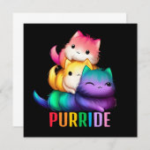Rainbow Cats Purride Zwart (Voorkant / Achterkant)