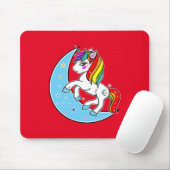 Rainbow Celestial Blue Moon & Stars Unicorn Muismat (Met muis)