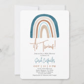 Rainbow c'est Twins Baby shower Boy Invitation (Devant)