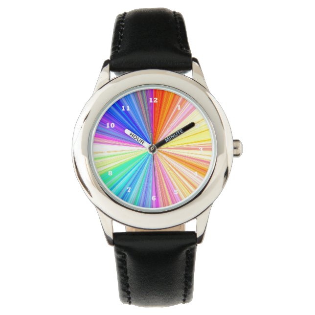 Rainbow Chakra Sparkle Horloge (Voorkant)