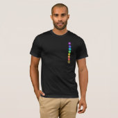 *~* Rainbow Chakra Symbols Waterverf Om Black T-shirt (Voorkant volledig)