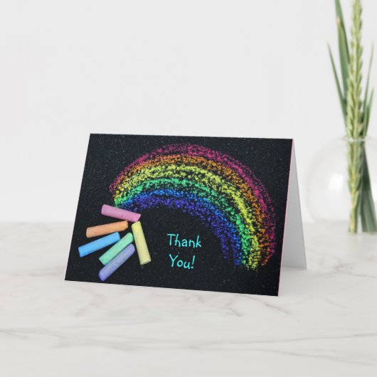 Rainbow Chalk Bedankkaart (Voorkant)