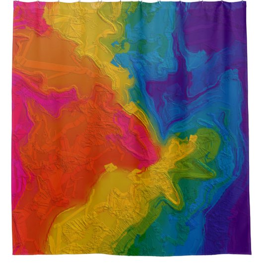 Rainbow Chalk Gradient Swirls Douchegordijn (Voorkant)