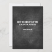 Rainbow & Chalkboard Bonne carte d'anniversaire (Dos)