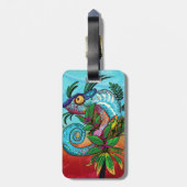 Rainbow Chameleon Bagagelabel (Achterkant verticaal)