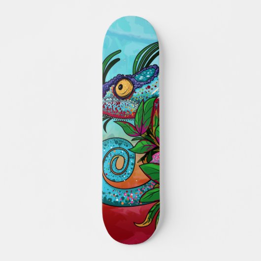 Rainbow Chameleon Skateboard (Voorkant)