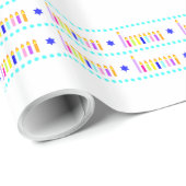 Rainbow Chanukah Menorah Wrapping Paper Cadeaupapier (Rol Hoek)