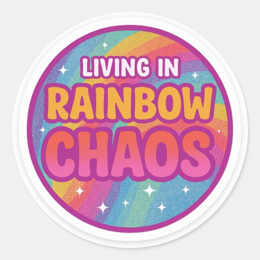 Rainbow Chaos Round Sticker (Devant)