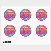 Rainbow Chaos Round Sticker (Feuille)