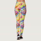 Rainbow check patterned shimmer voor dames leggings (Achterkant)
