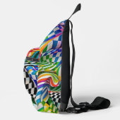 Rainbow Checkerboard Digitale kunst Sling Bag (Rechts)