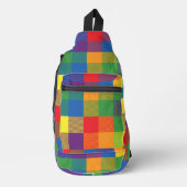 Rainbow Checkerboard Pride Buffalo Check Plaid Sling Bag (Voorkant)