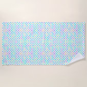 Rainbow Checkerboard: vun en kleurrijk patroon Strandlaken (Voorkant)