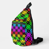 Rainbow Checkered: fleur je dag op Sling Bag (Rechterhoek)