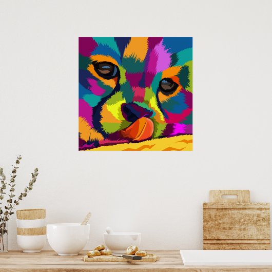 Rainbow Cheetah Poster (Keuken)