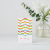Rainbow Chevron Calling Card Contactkaartje (Staand voorkant)