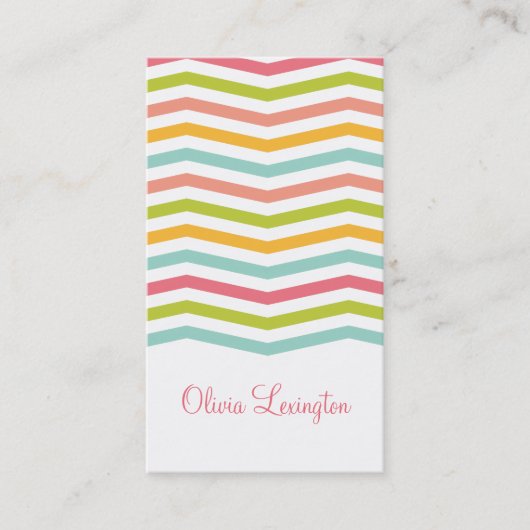 Rainbow Chevron Calling Card Contactkaartje (Voorkant)