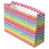 Rainbow Chevron Gift Bag Groot Cadeauzakje (Achterkant Gekanteld)