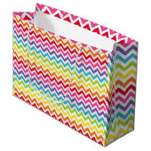 Rainbow Chevron Gift Bag Groot Cadeauzakje (Voorkant Gekanteld)