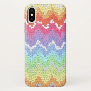 Rainbow chevron Glas in lood Kleurrijk Abstract iPhone X Hoesje