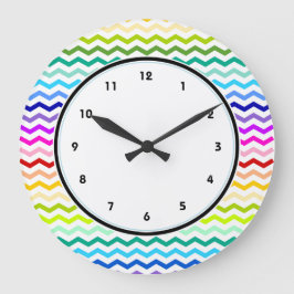 Rainbow chevron grote klok