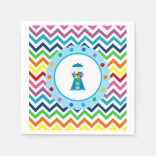 Rainbow Chevron Gumball party servetten